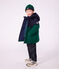 Doudoune enfant unie colorblock vert/bleu
