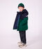 Doudoune enfant unie colorblock vert/bleu