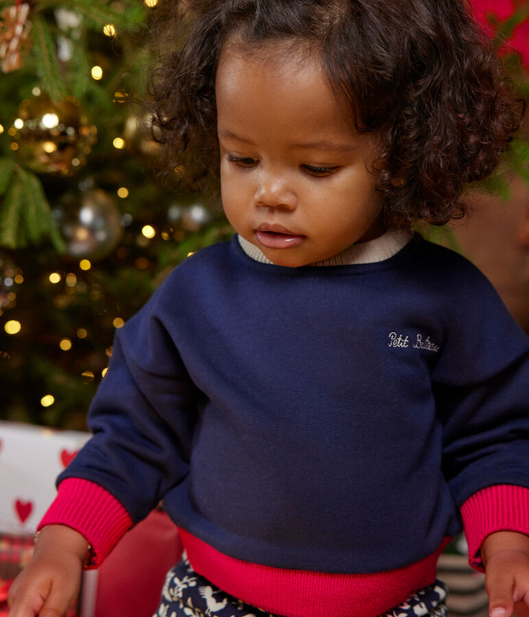 Sweatshirt en molleton b&eacute;b&eacute; bleu SMOKING