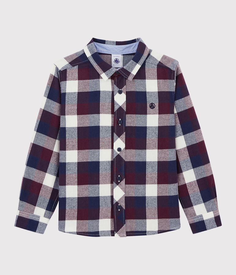 Chemise &agrave; carreaux enfant gar&ccedil;on blanc/multicouleur