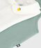 Ensemble naissance salopette et body brodé en coton uni vert PAUL