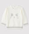 Sweatshirt bébé fille en molleton blanc MARSHMALLOW