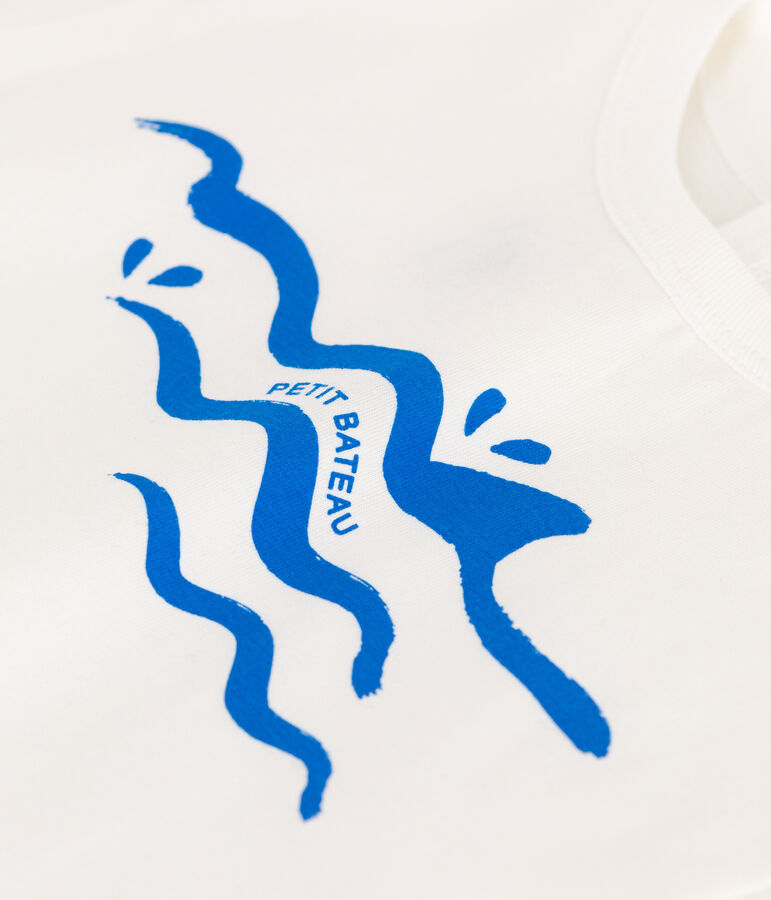 T-shirt b&eacute;b&eacute; en coton &agrave; manches courtes uni bleu MARSHMALLOW/ PORCELANA