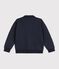 Cardigan enfant en coton uni bleu marine