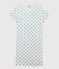 Chemise de nuit manches courtes fille c&oelig;urs bleus en coton blanc/bleu