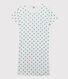 Chemise de nuit manches courtes fille c&oelig;urs bleus en coton