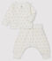 Ensemble 2 pièces bébé mixte en tubique blanc MARSHMALLOW/beige PERLIN