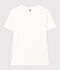 T-shirt &agrave; manches courtes femme en coton uni blanc