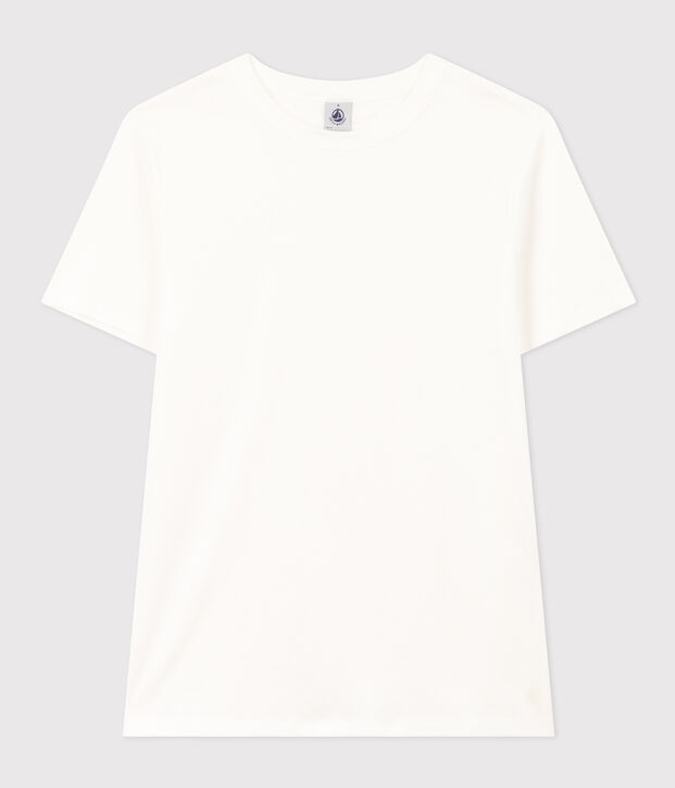 Tee-shirt l'Iconique manches courtes en c&ocirc;te unie femme blanc