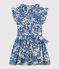 Robe imprimée sans manche en popeline enfant fille bleu BEACH/ MULTICO