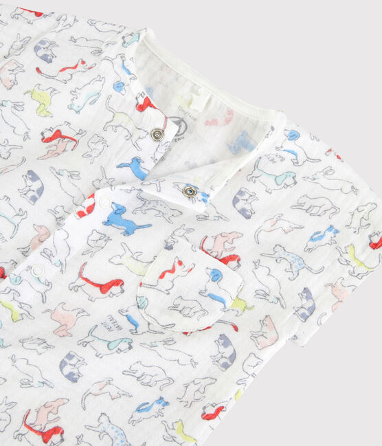 Combicourt chiots colorés bébé en tissu couche en coton biologique blanc MARSHMALLOW/blanc MULTICO