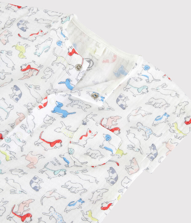 Combicourt chiots color&eacute;s b&eacute;b&eacute; en tissu couche en coton biologique blanc/multicouleur