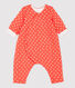 Combinaison longue imprimé pois bébé en coton biologique