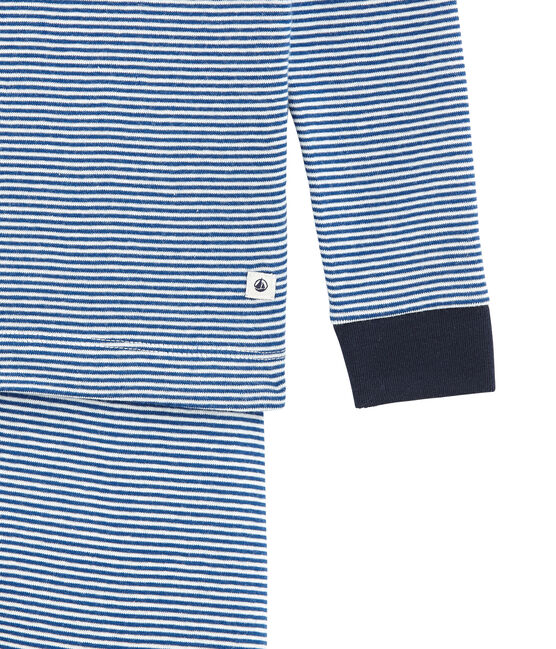 Pyjama petit garçon coupe ajustée bleu LIMOGES/blanc MARSHMALLOW