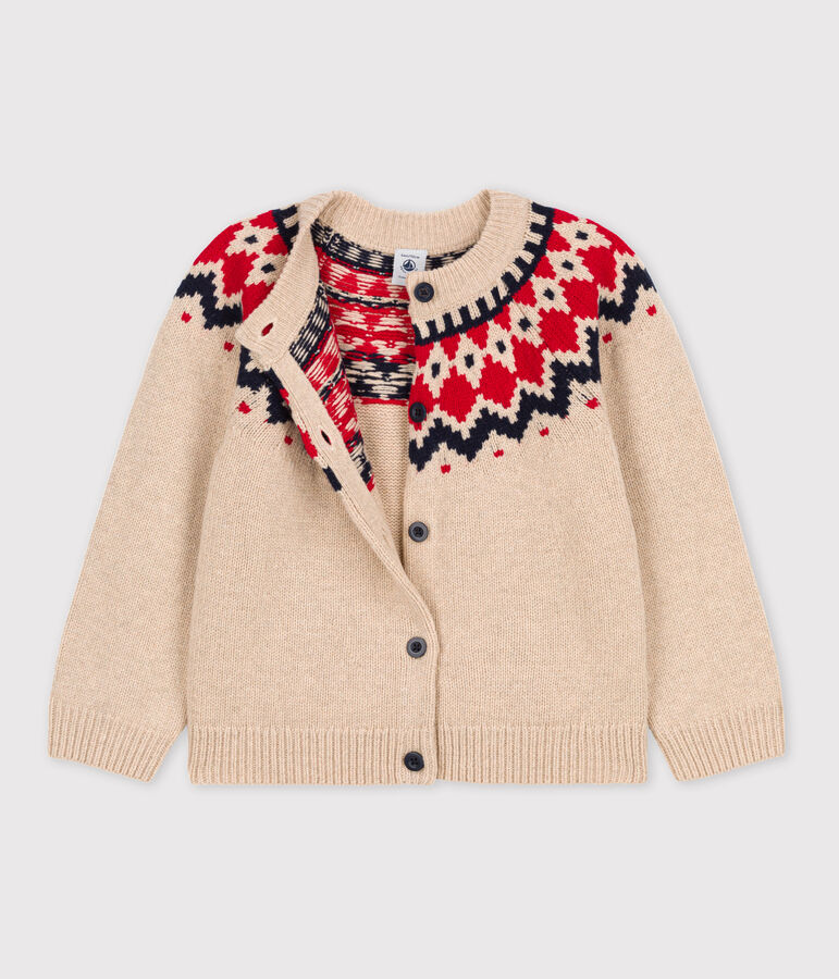 Cardigan laine et coton enfant fille TRENCH/ MULTICO
