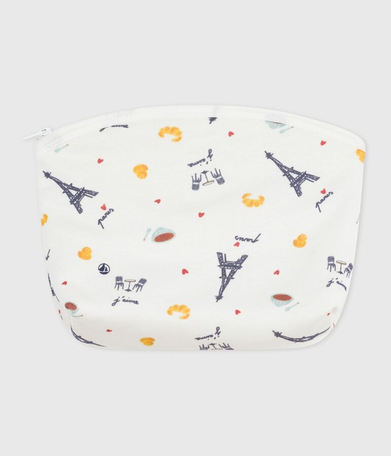 Pochette b&eacute;b&eacute; en coton imprim&eacute; Paris blanc MARSHMALLOW/blanc MULTICO