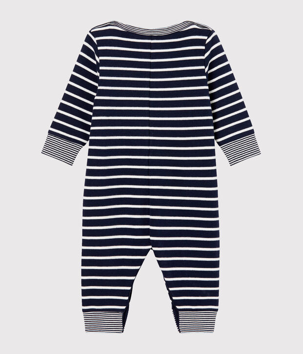 Combinaison longue b&eacute;b&eacute; gar&ccedil;on rayure marini&egrave;re bleu/blanc