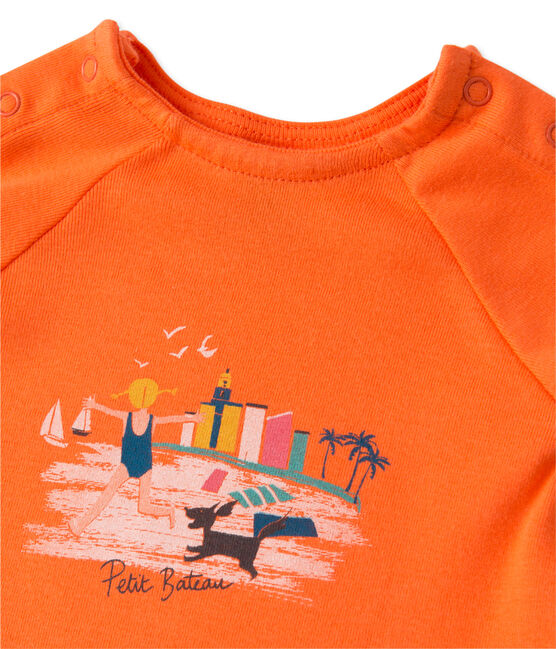 Ensemble bébé fille short et t-shirt orange BRAZILIAN/rose PETAL