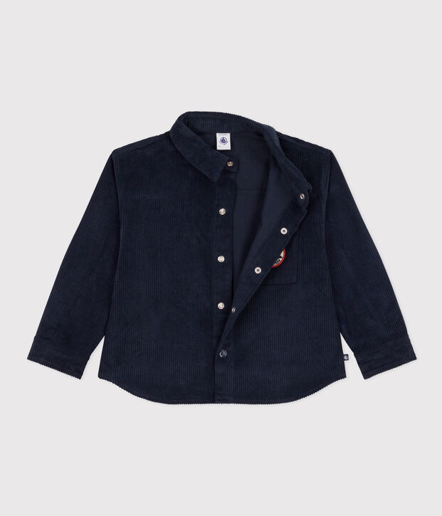 Surchemise en velours grosse c&ocirc;tes enfant gar&ccedil;on bleu marine