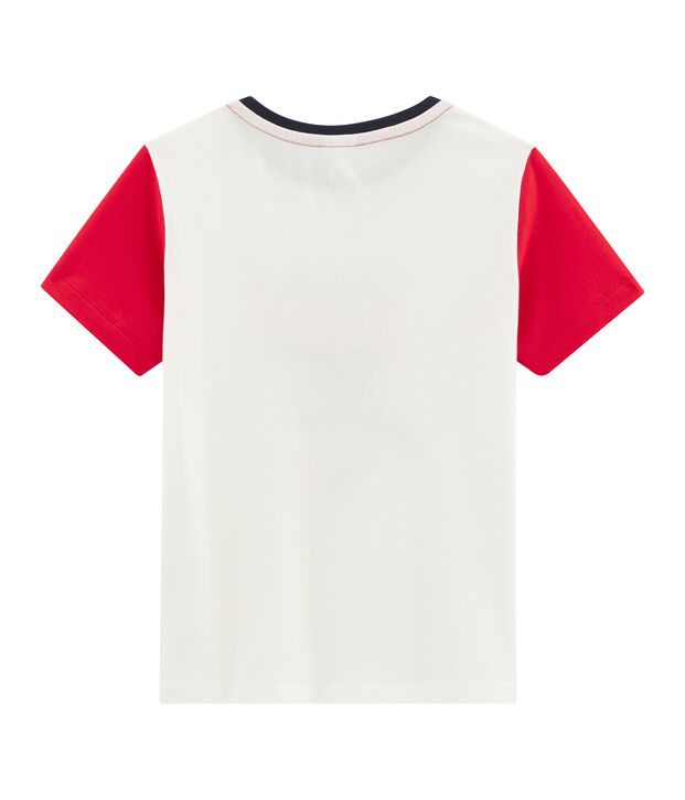 Tee-shirt enfant garcon blanc/rouge