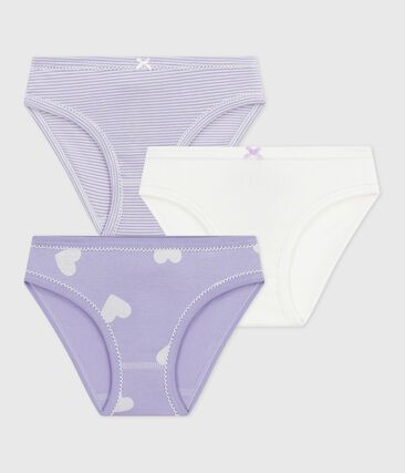 Lot de culottes enfant en coton imprimé cœurs