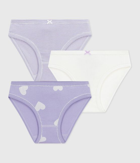 Lot de culottes enfant en coton imprimé cœurs variante 1