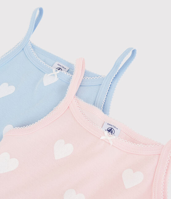 Lot de 2 chemises à bretelles cœur petite fille en coton biologique variante 1