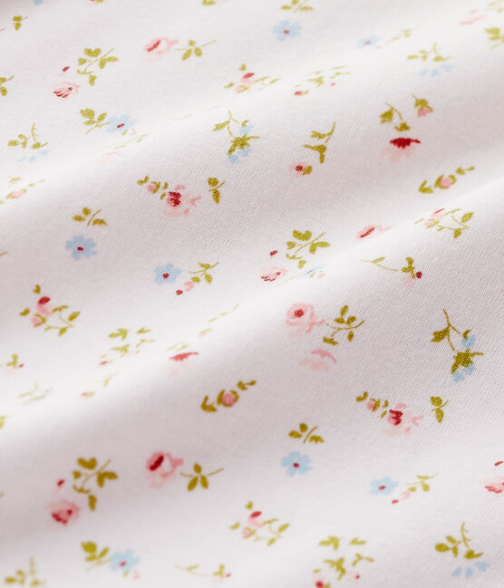 Chemise de nuit fille à imprimé petites fleurs rose VIENNE/blanc MULTICO