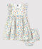 Robe et bloomer imprimés fleuri en popeline bébé blanc MARSHMALLOW/blanc MULTICO