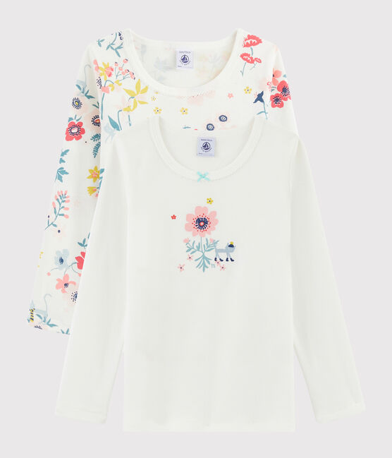 Lot de 2 tee-shirts manches longues imprimé fleuri petite fille variante 1