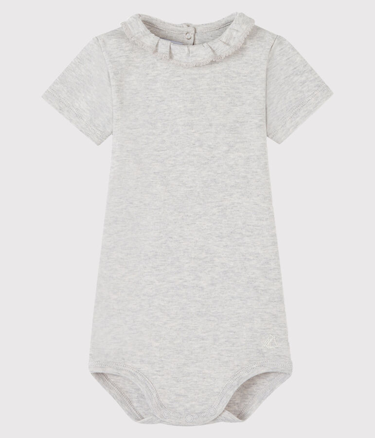 Body b&eacute;b&eacute; fille &agrave; collerette gris