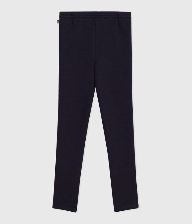 Pantalon esprit legging enfant en molleton bleu marine