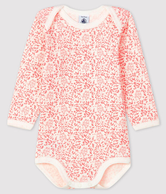Body manches longues bébé fille blanc MARSHMALLOW/rose GRETEL