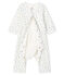 Bodyjama sans pieds bébé en côte blanc MARSHMALLOW/blanc MULTICO