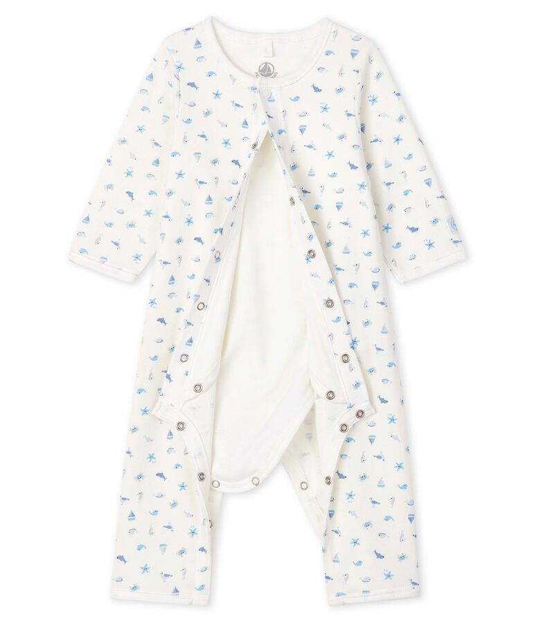 Bodyjama sans pieds b&eacute;b&eacute; en c&ocirc;te blanc/multicouleur