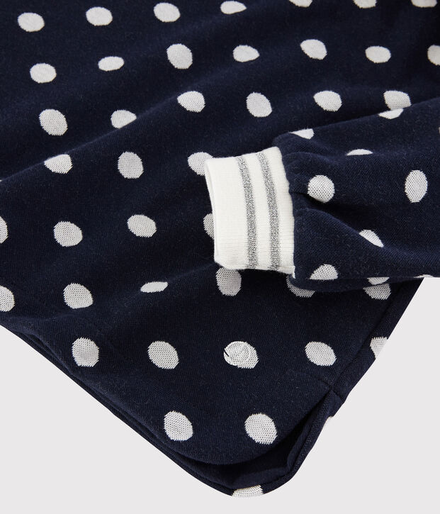 Robe manches longues enfant fille bleu/blanc