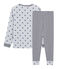 Pyjama petit garçon en côte gris POUSSIERE/blanc MULTICO