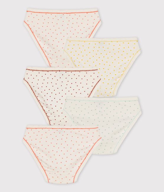 Lot de 5 culottes mini cœurs petite fille en coton variante 1