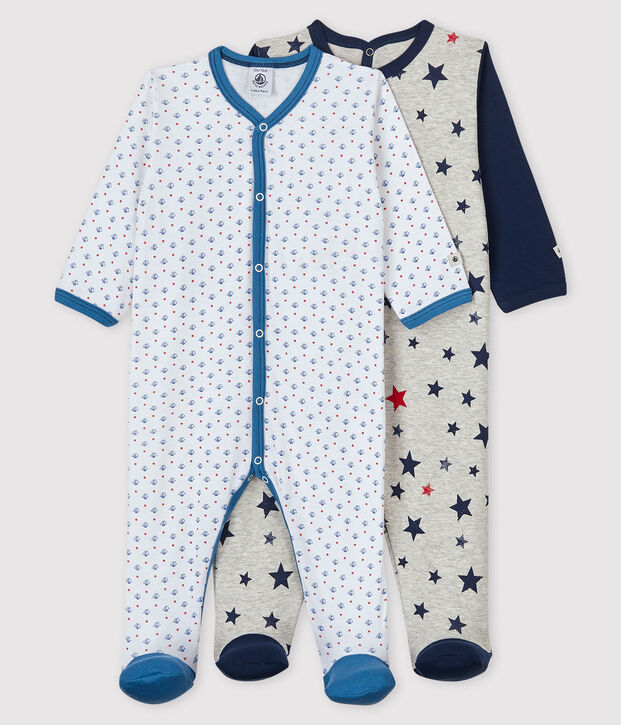 Lot de 2 dors-bien b&eacute;b&eacute; gar&ccedil;on en c&ocirc;te multicouleur