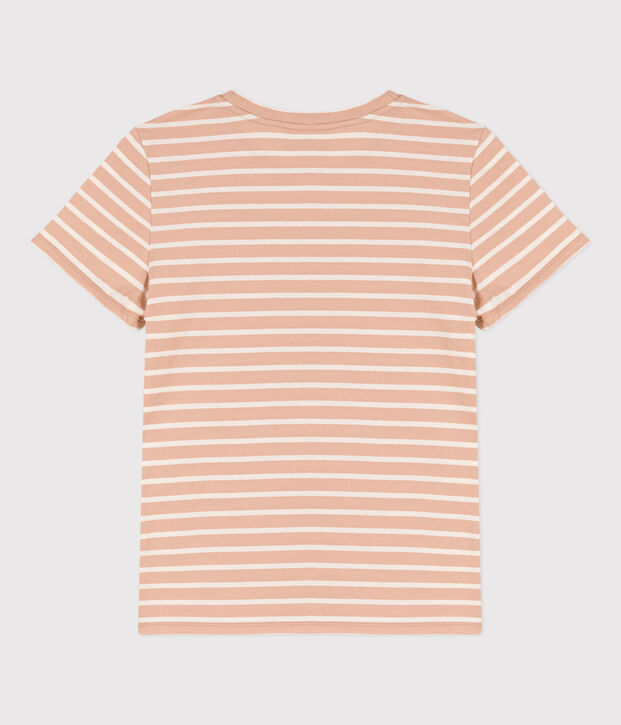 Tee-shirt LE DROIT col rond en coton Femme beige/&eacute;cru