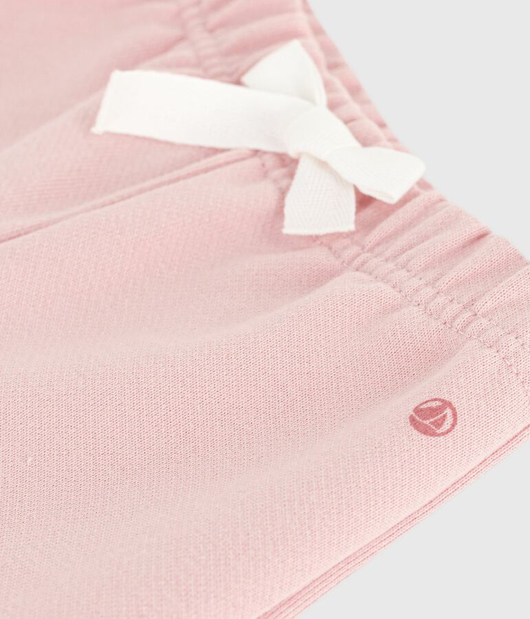 Pantalon b&eacute;b&eacute; en coton uni rose JOLI