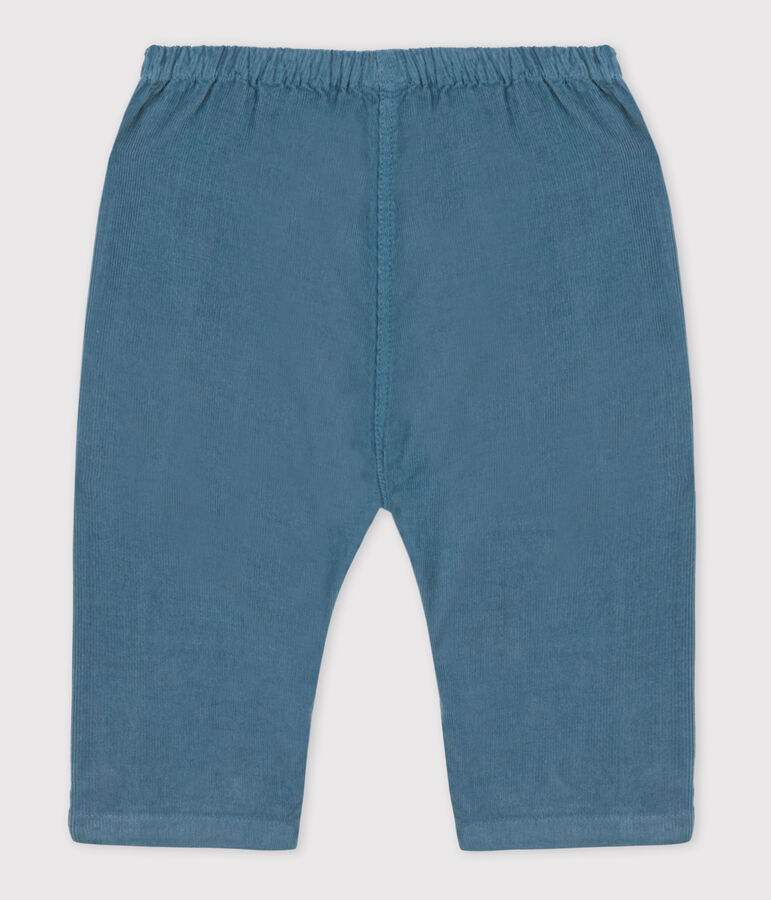Pantalon b&eacute;b&eacute; en velours fin bleu