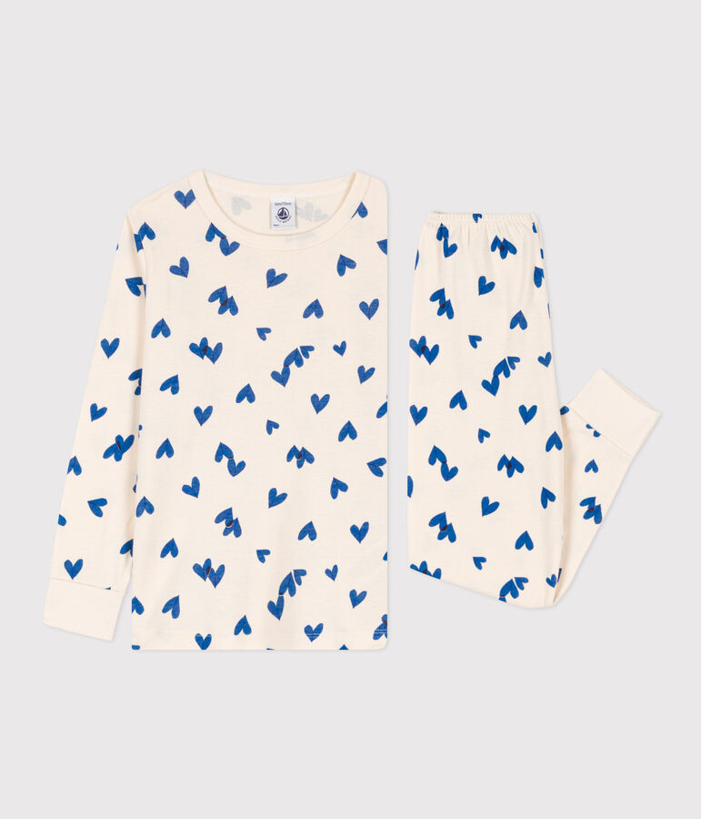 Pyjama c&oelig;ur en coton enfant blanc AVALANCHE/ MULTICO