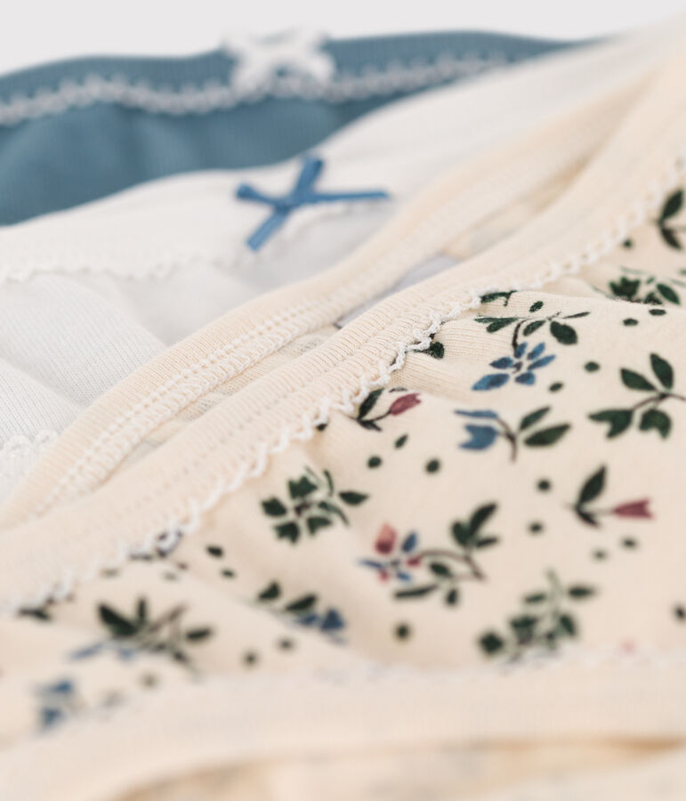 Lot de 3 culottes fleur petite fille en coton multicouleur