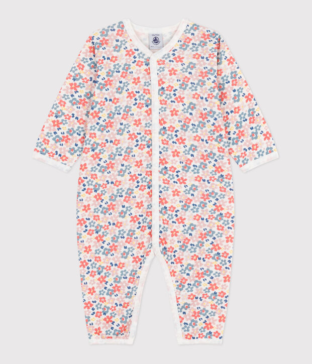 Pyjama b&eacute;b&eacute; en coton sans pieds imprim&eacute; blanc/multicouleur