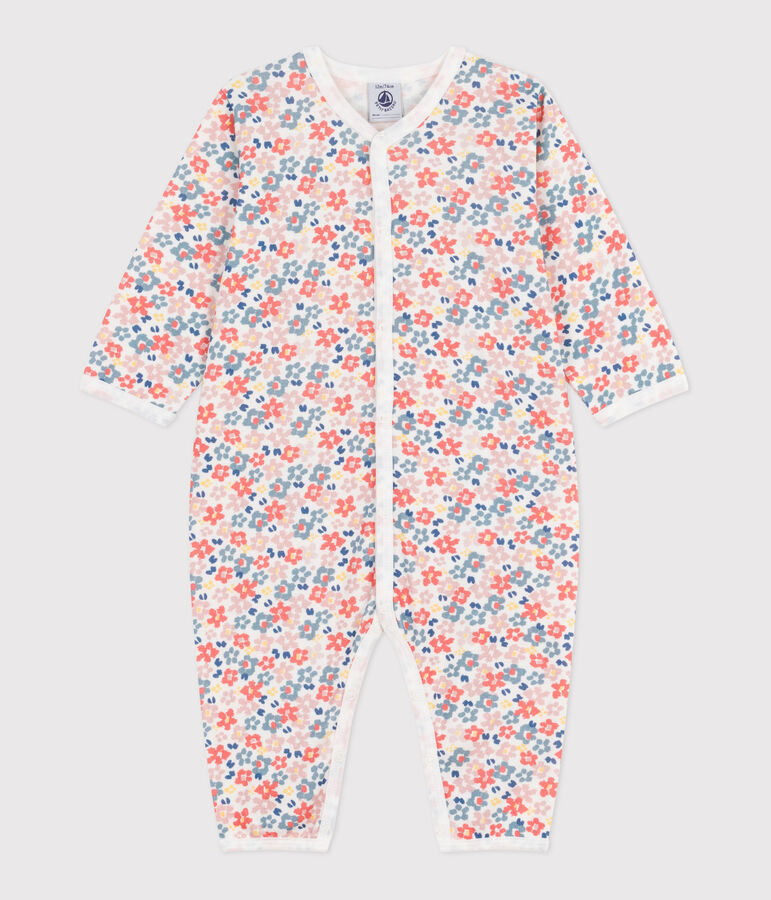 Pyjama b&eacute;b&eacute; en coton sans pieds imprim&eacute; blanc MARSHMALLOW/blanc MULTICO
