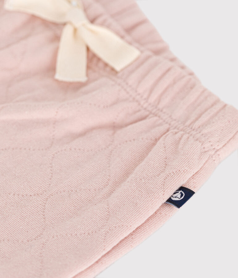 Pantalon en tubique matelass&eacute; b&eacute;b&eacute; rose SALINE