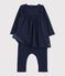 Robe legging en maille velours bébé fille bleu SMOKING