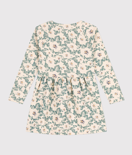 Robe manches longues en molleton fleuri enfant fille blanc AVALANCHE/ MULTICO