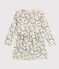 Robe manches longues en molleton fleuri enfant fille blanc AVALANCHE/ MULTICO